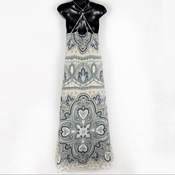 HALE BOB Beaded Strappy Boho Maxi Dress NWT Influencer XS embellished - Picture 4 of 11